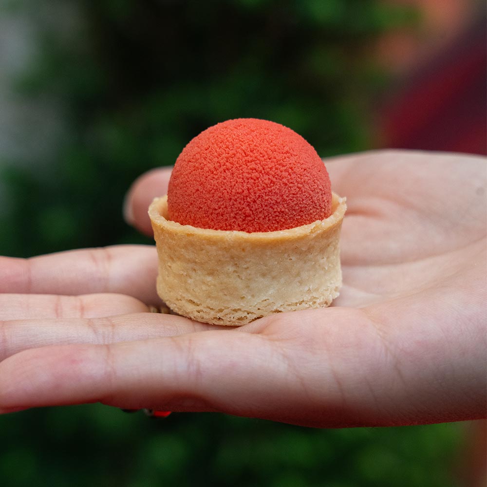 Finger food a sfera color corallo